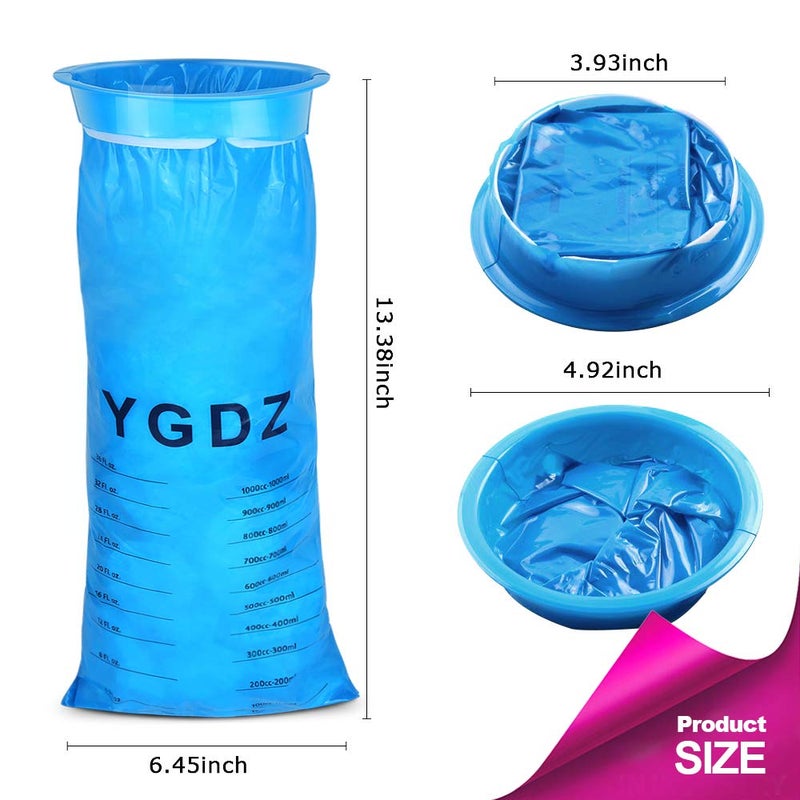 YGDZ Emesis Bags, YGDZ 45 Pack Vomit Bag Disposable Barf Bags Car Throw Up Blue Nausea Bags for Travel Motion, 1000ml - Image 2