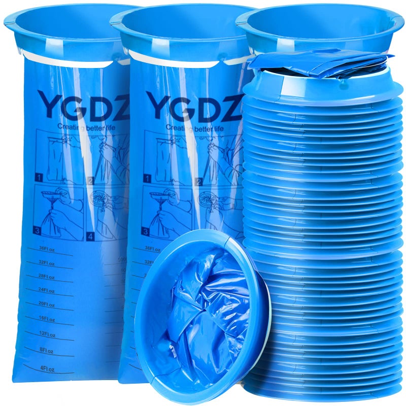 YGDZ Emesis Bags, YGDZ 45 Pack Vomit Bag Disposable Barf Bags Car Throw Up Blue Nausea Bags for Travel Motion, 1000ml - Image 1