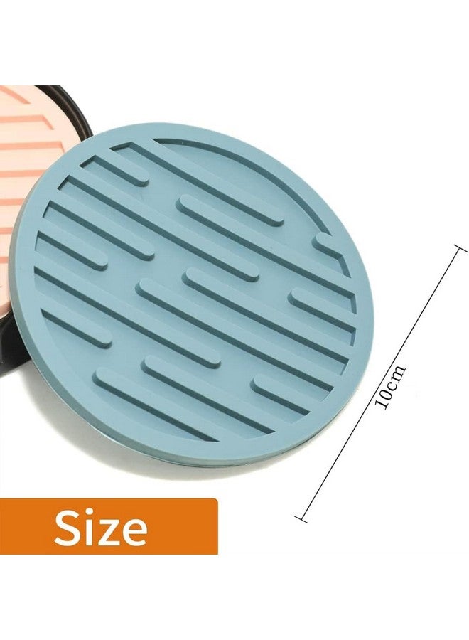 Homestic Set of 6 Silicon Coaster with Plastic Holder Stand for Hot Pots - Water Absorbent Tea Cup & Water Glass Cover & Top Lid | Peach - Image 3