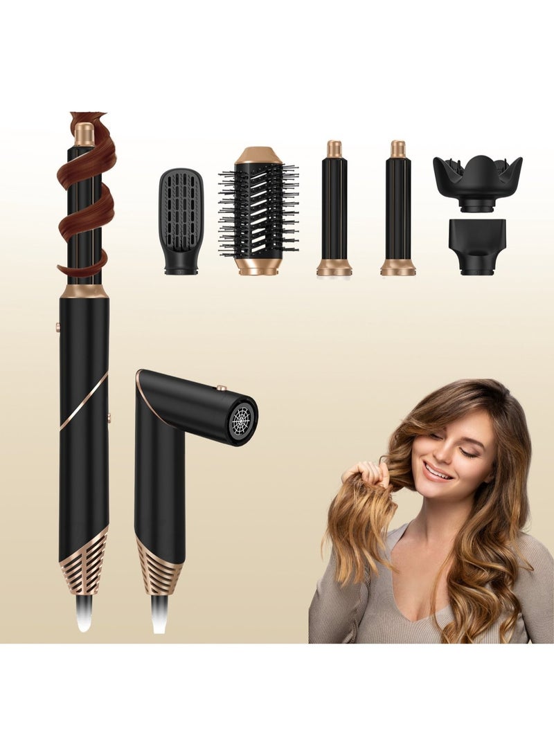 TIGER 6-in-1 Multifunction Hair Dryer Brush with Interchangeable Styling Heads – Foldable Fast-Heating Hot Air Comb & Blow Dryer with Heat-Resistant Gloves – Gentle Hair Styler for All Hair Types - Image 2