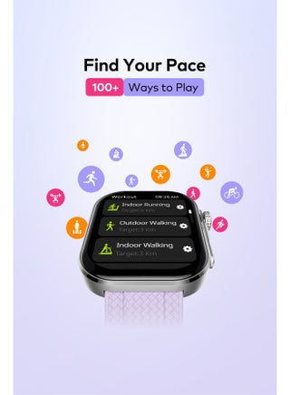 350 mAh Smart Watch O23P 350MAH, Scratchproof  Screen, IP68 Waterproof , 100+ Fitness Modes, Health Monitoring, Message Reminder, Bluetooth Calling, iOS And Android Compatible Pink Mauve Pink Mauve - view 4