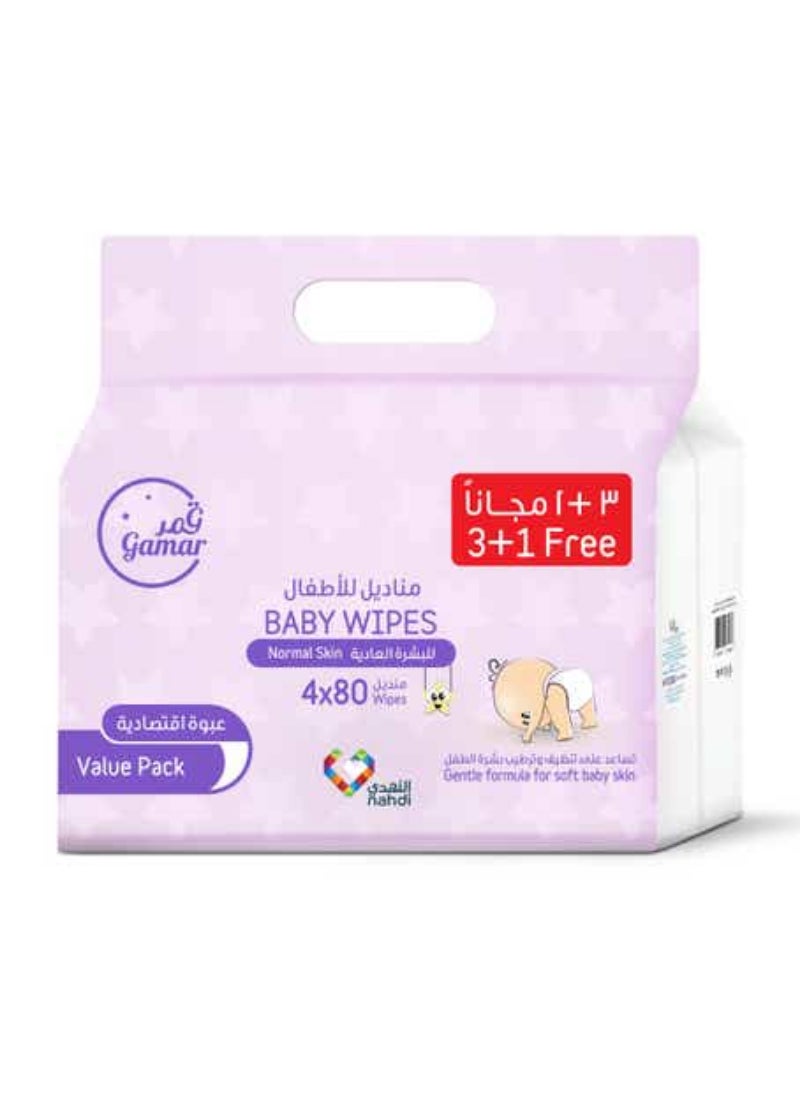 Baby Wipes Normal Skin 80 Pcs Promo 3 Plus 1