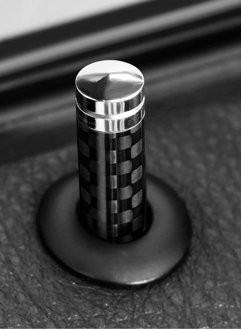 Barakah 4PCS Universal Door Lock Pin Cover Carbon Fiber Hard Durable Flame Retardant Corrosion Resistant Car Interior Accessories Door Bolt Lock Pin Knob Set (Black) - Image 2