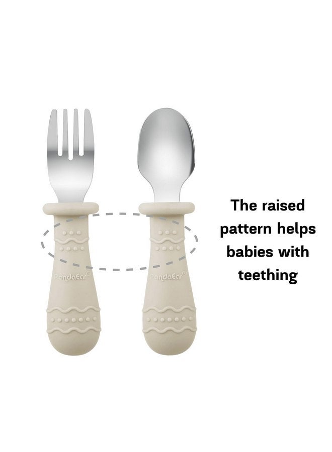 PandaEar 6 Pack Toddler Plates and Utensils Set, 2 Pack Silicone Baby Plates with Suction and 4 Stainless Steel Baby Spoons Forks, Toddler Dinnerware Set, Baby Dishes - Image 4