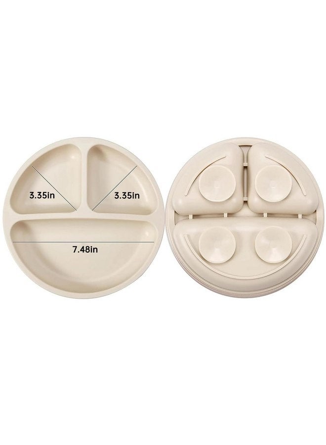 PandaEar 6 Pack Toddler Plates and Utensils Set, 2 Pack Silicone Baby Plates with Suction and 4 Stainless Steel Baby Spoons Forks, Toddler Dinnerware Set, Baby Dishes - Image 5