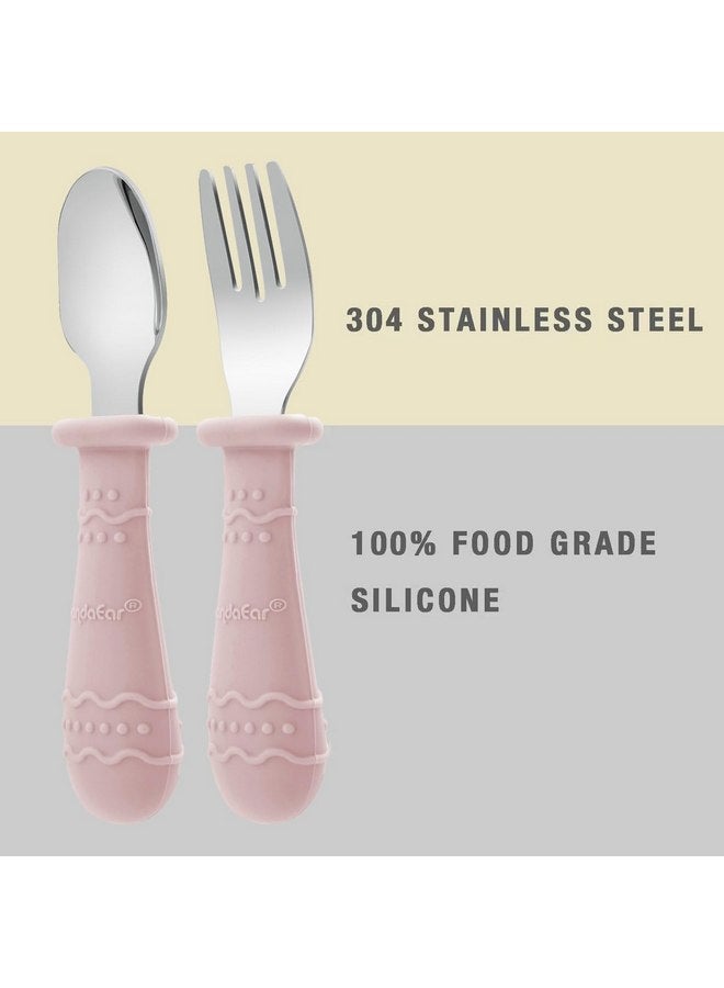 PandaEar 6 Pack Toddler Plates and Utensils Set, 2 Pack Silicone Baby Plates with Suction and 4 Stainless Steel Baby Spoons Forks, Toddler Dinnerware Set, Baby Dishes - Image 3