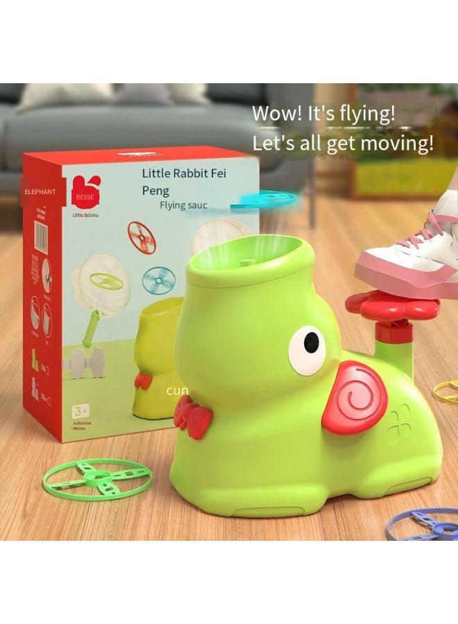Cute Elephant Disc Launcher Toy, Foot-Powered Flying Disc for Kids, Parent-Child Interactive Game - Image 1