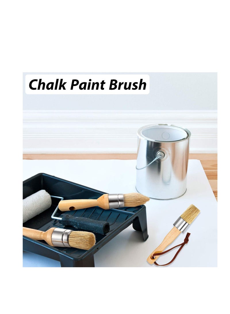 Y&D 3 Pieces Chalk and Wax Paint Brushes Bristle Stencil for Wood Furniture Home Decor, Including Flat, Pointed Round Chalked  - Image 5