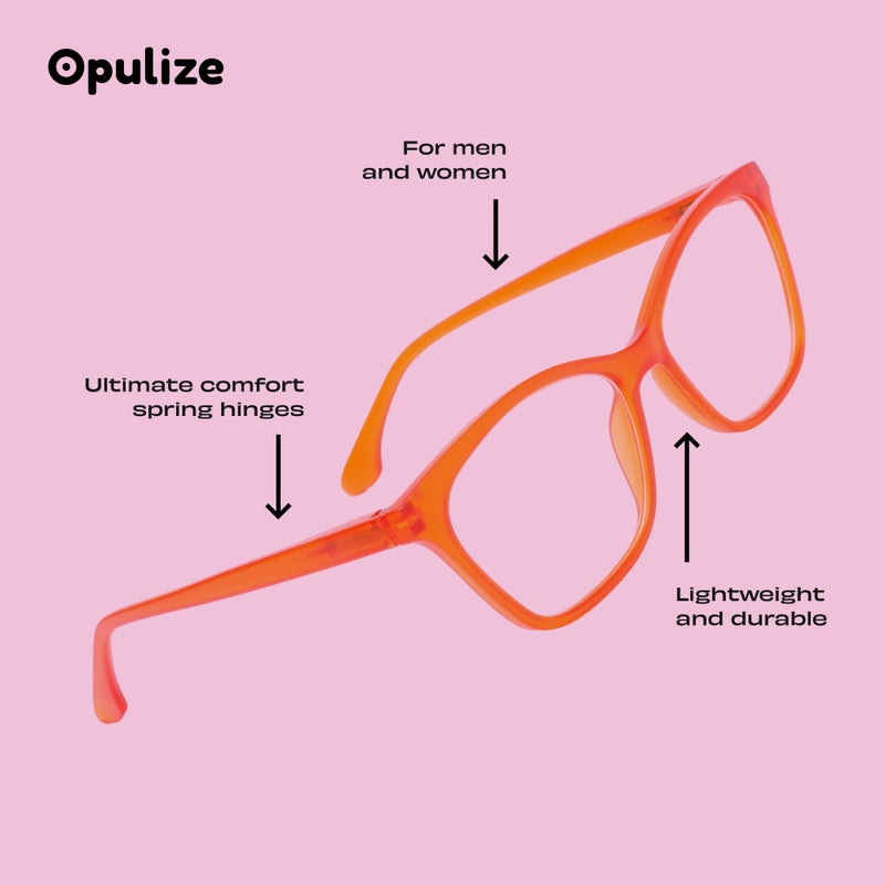 OPULIZE KAT Reading Glasses with Reading Sunglasses, Mixed Pack for Women Men, Cat-Eye Frame with Spring Hinges and Tinted UV400 Protection Lens, Black Brown Grey Brown +3.00 (Pack of 4) - Image 5