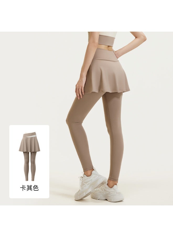 Women Yoga Tenis Skirts High Waist Fake Two Pieces Sports Leggings Fitness Gym Quick-Dry Skirt Athletic Running Legging - Image 1