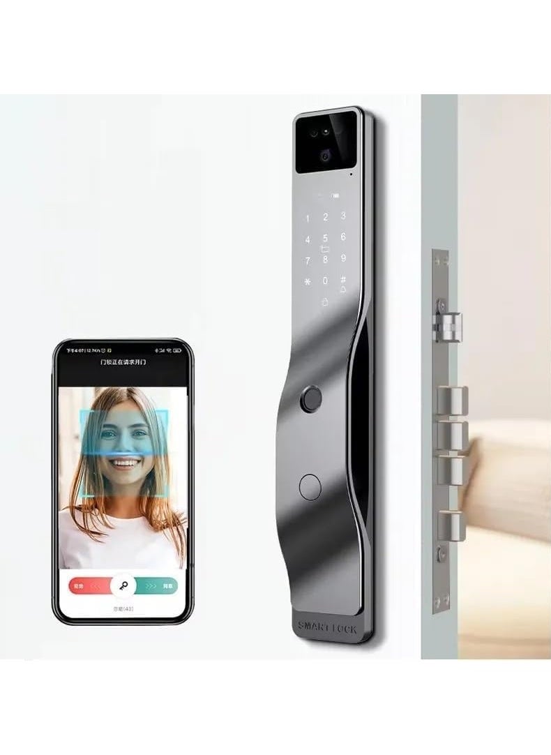 Smart door lock that works with face print, elegant and attractive shape, works with a battery on all types of doors