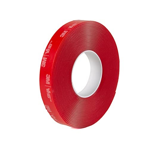 3M 4910 VHB Mounting Tape, Acrylic Foam, Permanent Bonding, Heavy Duty, Clear, 0.5 in x 5 yd, 1 Roll - Image 1
