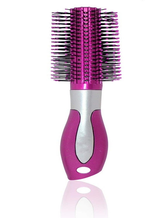LOTSPEK Round Hair Comb Brush With Soft Nylon Bristles For Girls And Boys Home And Salon Use Hair Brush For Hair Styling (PINK) - Image 1