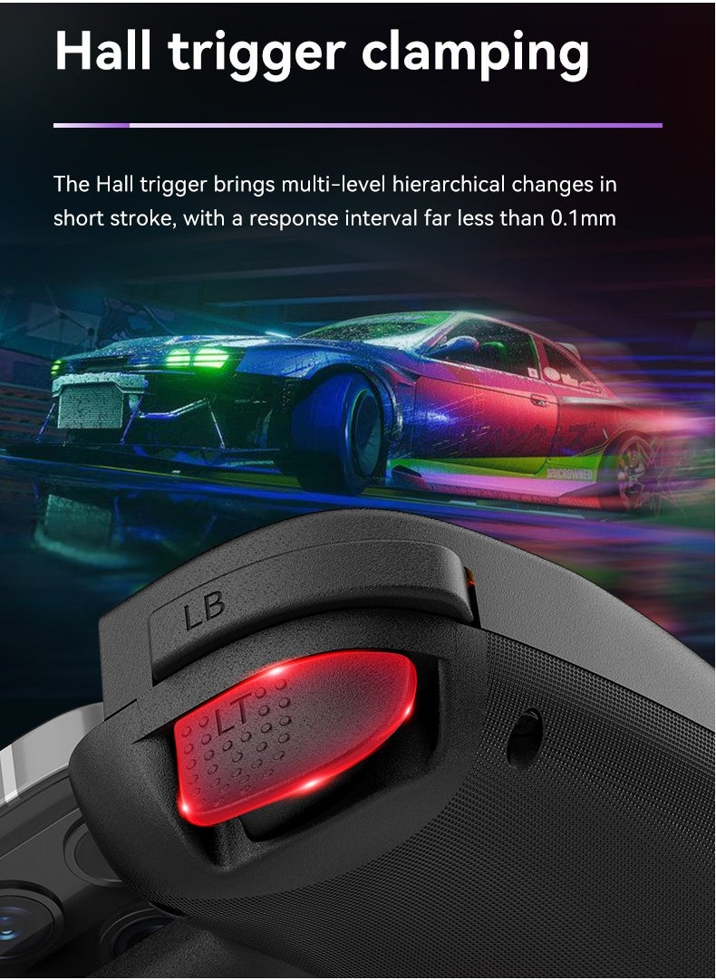 Generic - D8 Mobile Gaming Controller for iPhone/Android/PC/Nintendo Switch/PS4, Cloud Games, with Hall Effect Joystick, 6 Axis Gyro (Black) - Image 1