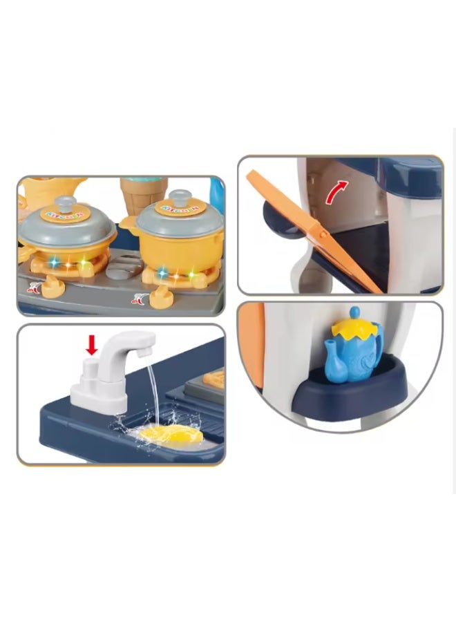Mini Kitchen Set for Kids with 27 Pieces – Includes Stove, Sink, Overhead Light – Realistic Design – Model 2400483, Age 3+ - Image 2