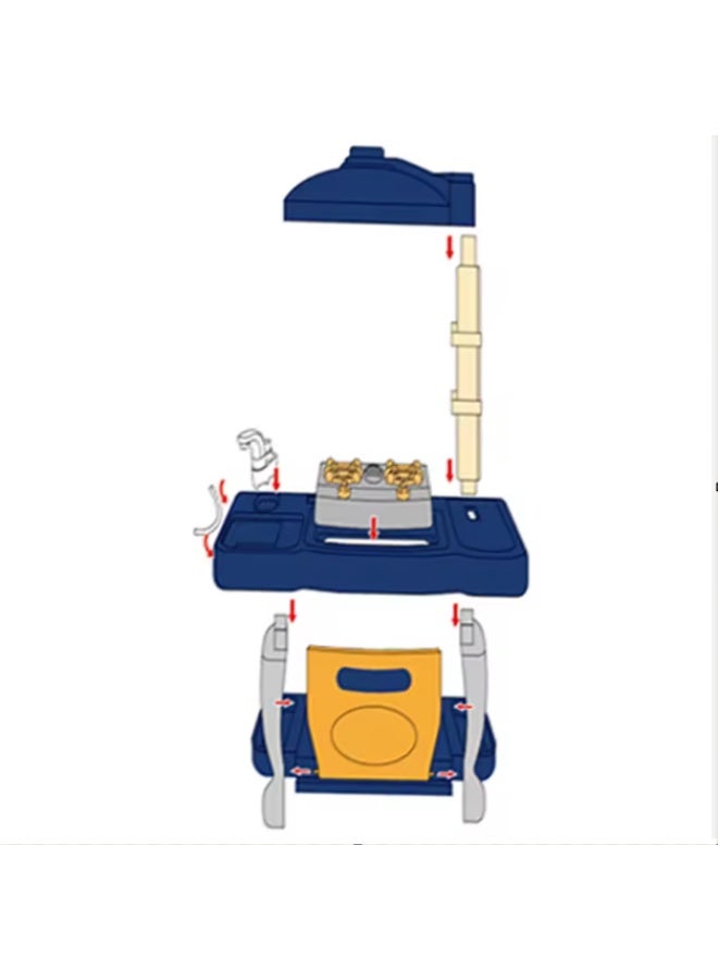 Mini Kitchen Set for Kids with 27 Pieces – Includes Stove, Sink, Overhead Light – Realistic Design – Model 2400483, Age 3+ - Image 3