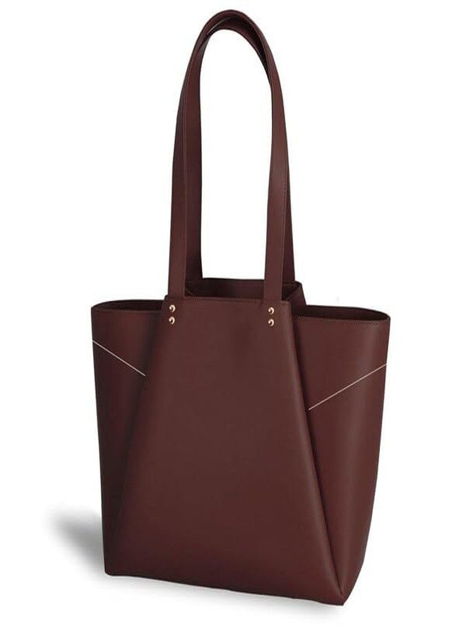 HaveGlam Premium Classic PU Leather Tote Bag for Women | Stylish Shoulder Handbag for Office, Travel & Daily Use | Large Capacity Casual Tote Purse for Girls & Ladies (Brown) - Image 1