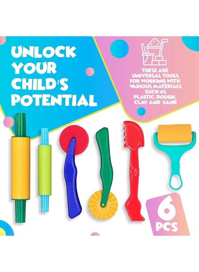 DIMROM Clay and Play Dough Tools Six Piece Set - Ages 3 & Up DIMROM (6pcs) - Image 1