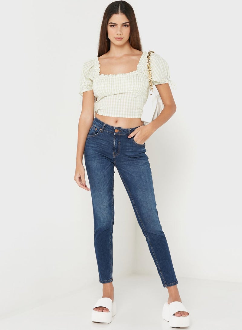 Miss Selfridge Balloon Sleeve Tie Detail Top - Image 4