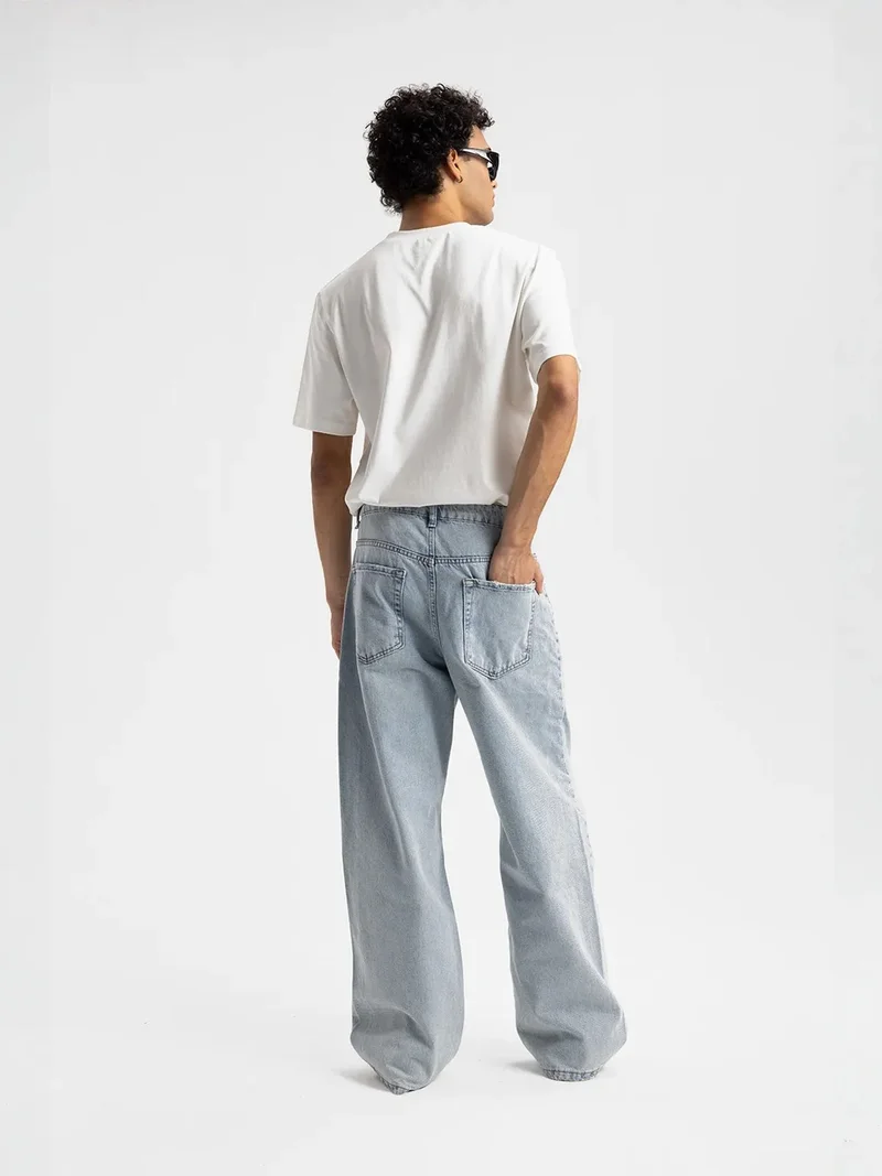 Giesto Maya Blue GIESTO Relaxed Fit Straight Leg Jeans for Men | Best Price UAE