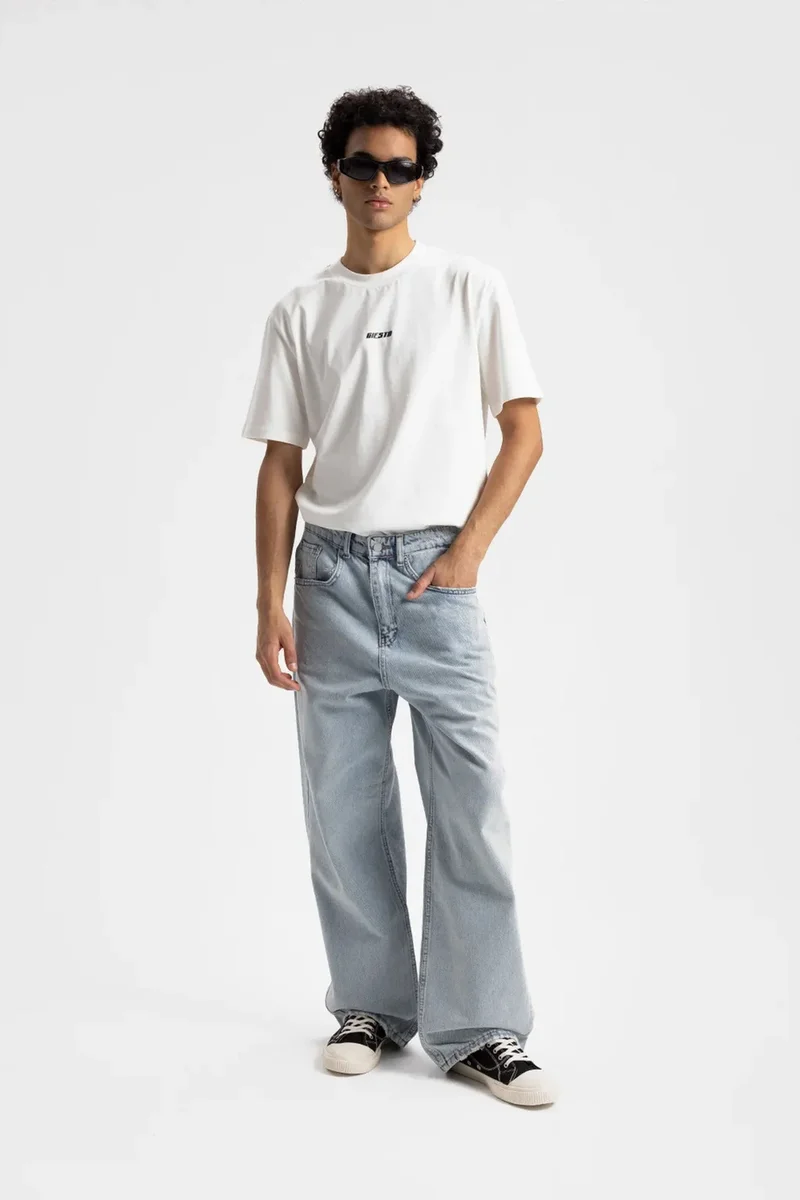 Giesto Maya Blue GIESTO Relaxed Fit Straight Leg Jeans for Men | Best Price UAE