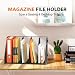 SUPEASY Binder Organizer Magazine File Holder with 5 Vertical Compartments Rack Metal Desk File Organizer Binder Holders Magazine Organizers for Office Desktop Home School Classroom Black - Image 2
