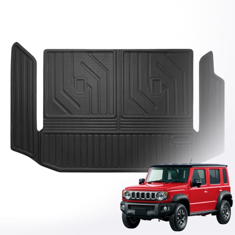 TRX AUTO 3D Car Trunk Mats For Suzuki Jimny 3-Door JB64 JB74 2019-2023 | With All Weather Protection | Black TPE Car Trunk Mat | Accessories For Suzuki Jimny - Image 1