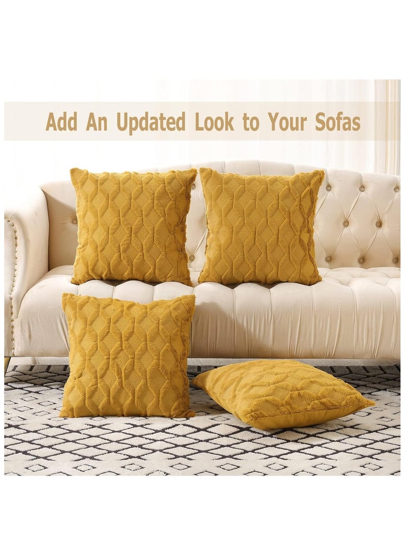 Vparty Pack of 2 Wool Throw Pillow Covers – 18x18 Inches Decorative Farmhouse Velvet Couch Pillow Cases, Soft Plush Square Cushions, Pillowcase for Living Room, Bedroom, Sofa, and Home Décor  - Image 2