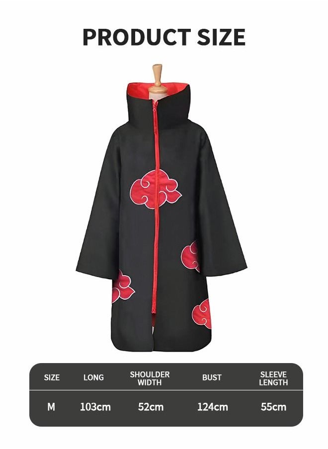 GROIC - 8-Piece Set Unisex Anime Long Robe Cosplay,Anime Naruto Long Robe Akatsuki Cloak Ninja Cosplay Costume Uniform Headband Full Accessories,Party Dressing - Image 1
