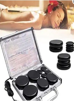 Golivn Hot Stones Massage Set with Warmer 9Pcs Hot Stones Massage Set with Heater Portable Hot Rocks Basalt Massage Stones Set with Warmer Kit for Home Spa Warming Therapy Relax  - Image 1