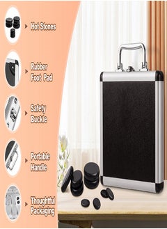 Golivn Hot Stones Massage Set with Warmer 9Pcs Hot Stones Massage Set with Heater Portable Hot Rocks Basalt Massage Stones Set with Warmer Kit for Home Spa Warming Therapy Relax  - Image 3