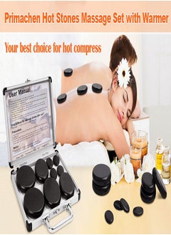 Golivn Hot Stones Massage Set with Warmer 9Pcs Hot Stones Massage Set with Heater Portable Hot Rocks Basalt Massage Stones Set with Warmer Kit for Home Spa Warming Therapy Relax  - Image 5