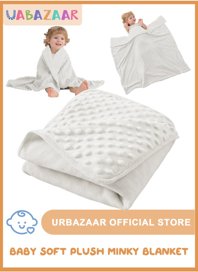 URbazaar Baby Blanket for Boys Girls, Soft Warm Plush Minky Baby Blanket with Dotted Backing, Newborn Double Layer Receiving Blanket for Stroller Crib  - Image 1