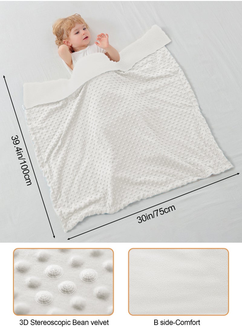 URbazaar Baby Blanket for Boys Girls, Soft Warm Plush Minky Baby Blanket with Dotted Backing, Newborn Double Layer Receiving Blanket for Stroller Crib  - Image 2