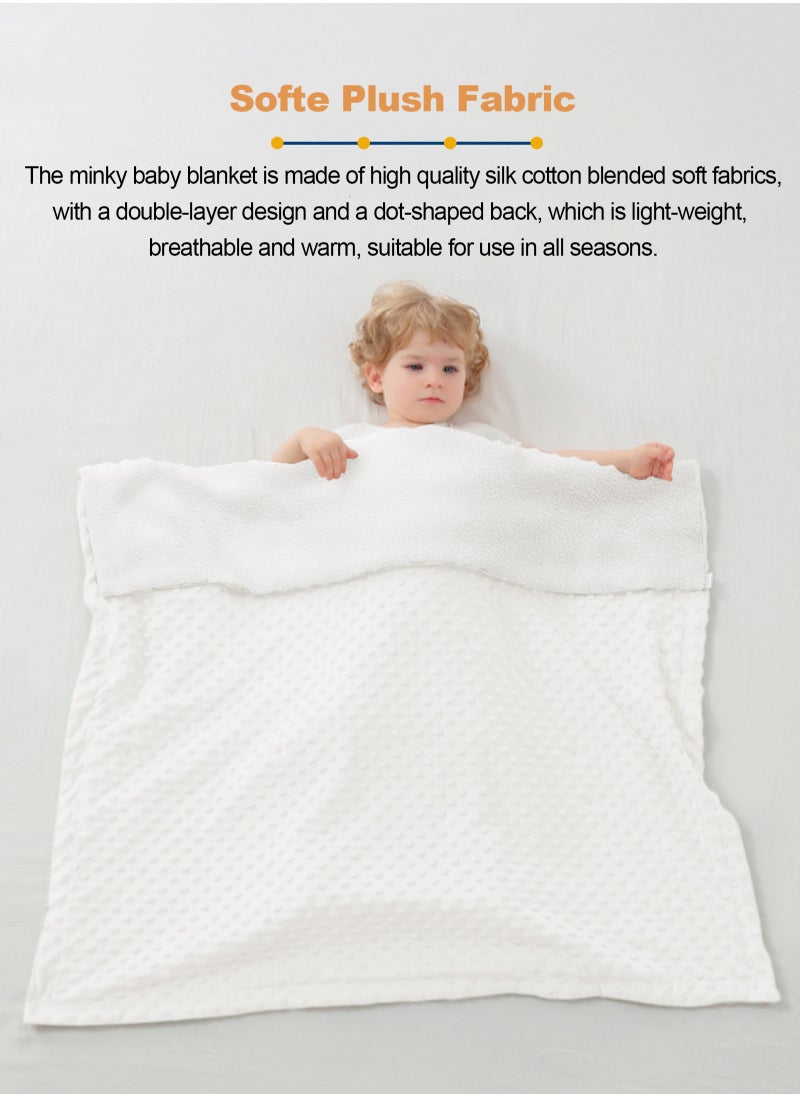 URbazaar Baby Blanket for Boys Girls, Soft Warm Plush Minky Baby Blanket with Dotted Backing, Newborn Double Layer Receiving Blanket for Stroller Crib  - Image 4