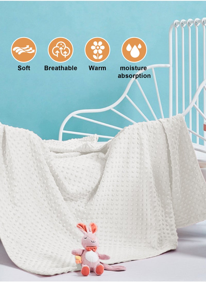 URbazaar Baby Blanket for Boys Girls, Soft Warm Plush Minky Baby Blanket with Dotted Backing, Newborn Double Layer Receiving Blanket for Stroller Crib  - Image 3