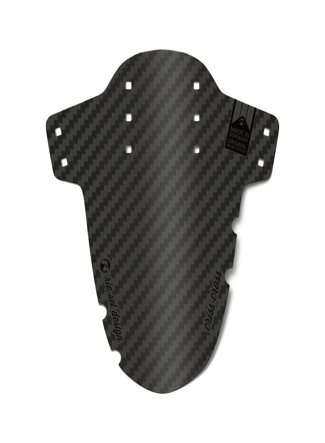 Rie:sel Design Riesel Design - Front bike fender For Face and Suspension Fork Protection - Secure Fit, For Cyclocross and Gravel bikes, Wheel Sizes upto 28" - Criss:Cross - Carbon - Image 1