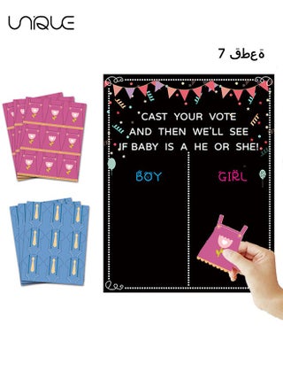 Baby Gender Reveal Board, Party Supplies Kit With Decorative Games Gender Reveal Poll Poster Board With Stickers, Chalkboard Design Party Game Kit (54 in total, each with 9 stickers) - pzsku/ZDCB632E2EE68BEF87BDAZ/45/_/1695172340/07182de8-3aef-4895-b625-b7d9e5d7c7b2