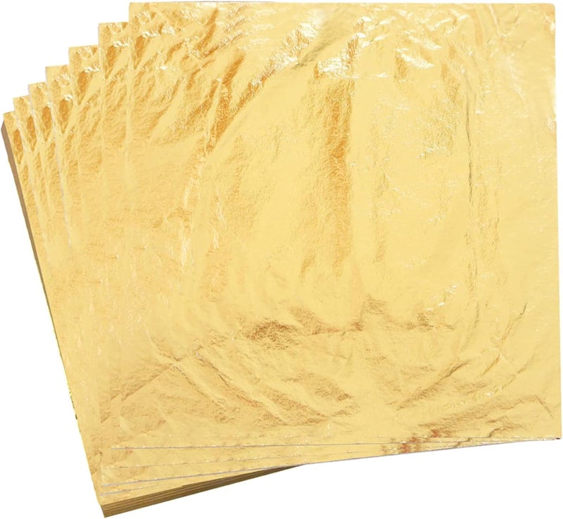 kinno YongBo Gilding Foil Imitation Gold Leaf, 100 Sheets 5.5" by 5.5" Color 2.5 Copper Leaf for Art Crafts,Home Decoration, Furniture,Painting - Image 1
