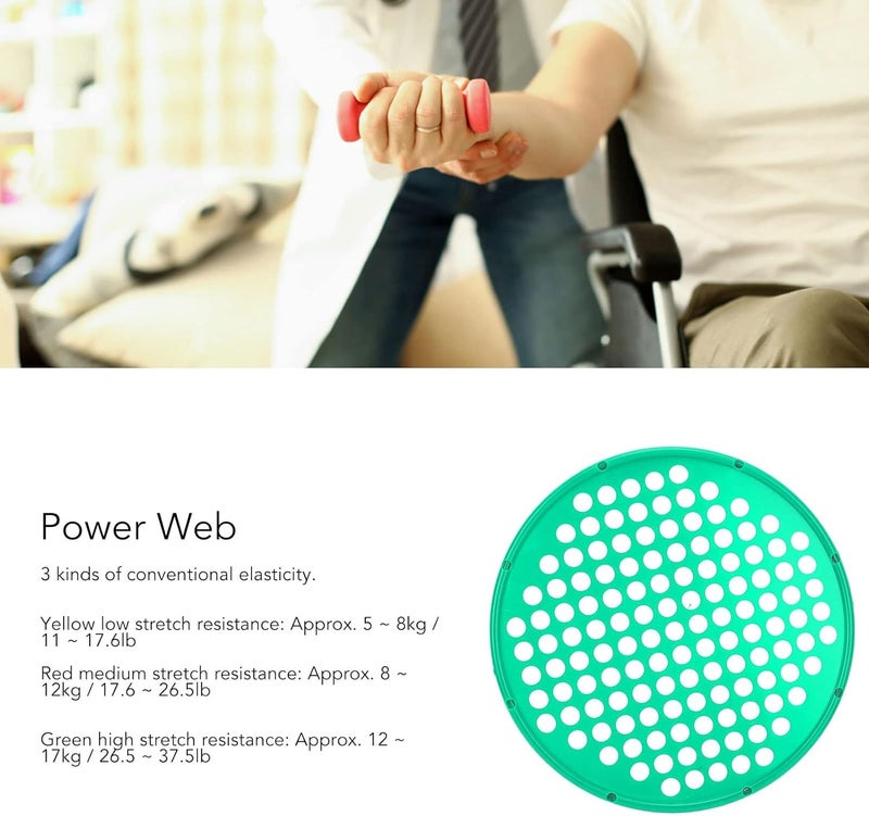 كلاراكو شبكة تمارين اليد Power Web، شبكة مقاومة لليد بثلاثة ألوان، شبكة مقاومة رياضية لليد، شبكة مقاومة قابلة للتعديل (أخضر) - Image 3