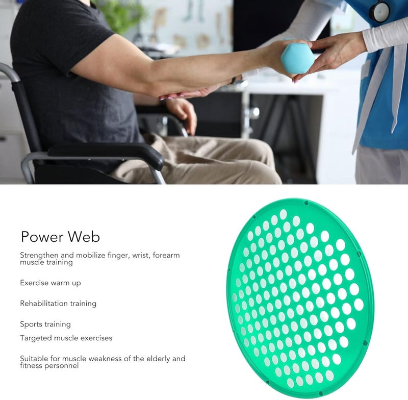كلاراكو شبكة تمارين اليد Power Web، شبكة مقاومة لليد بثلاثة ألوان، شبكة مقاومة رياضية لليد، شبكة مقاومة قابلة للتعديل (أخضر) - Image 2