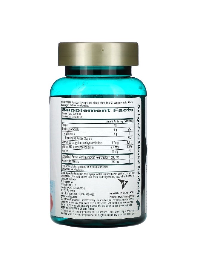 Schiff Schiff, Neuriva Brain Health, Plus Vitamins B6 & B12, Strawberry, 50 Gummies  - Image 2