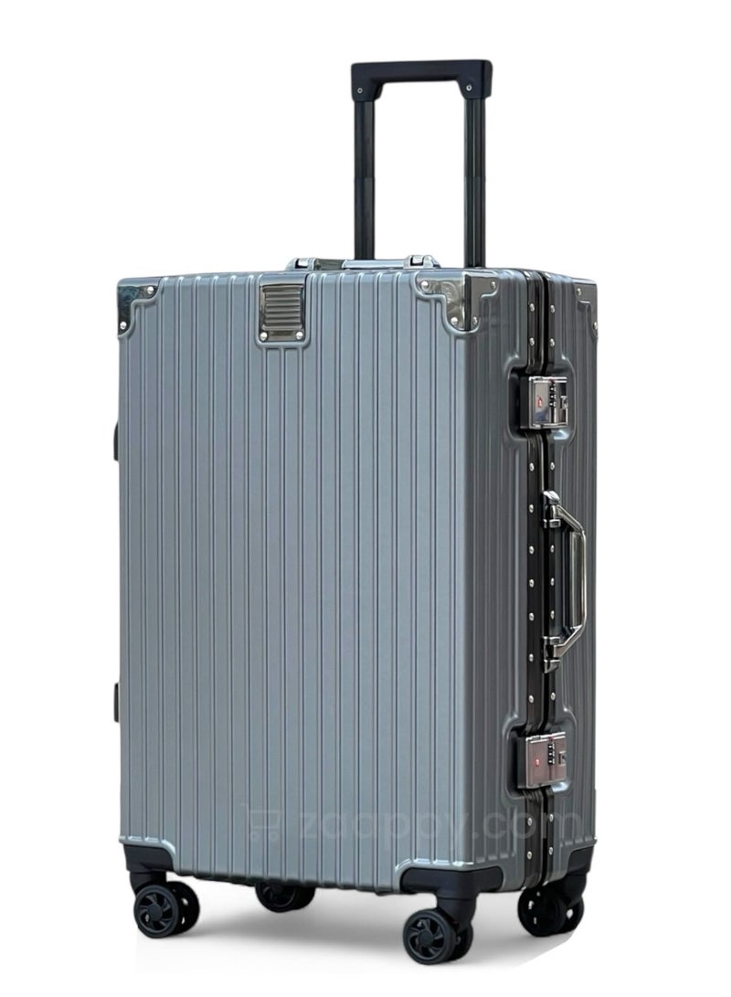 ZAAPPY Prosp 24 Inch (20-25KG) Checked In Aluminum Frame Unbreakable Fashion Travel Trolley Luggage, Polycarbonate Hard Shell Suitcase with 360° Double Spinner Wheels - Image 1