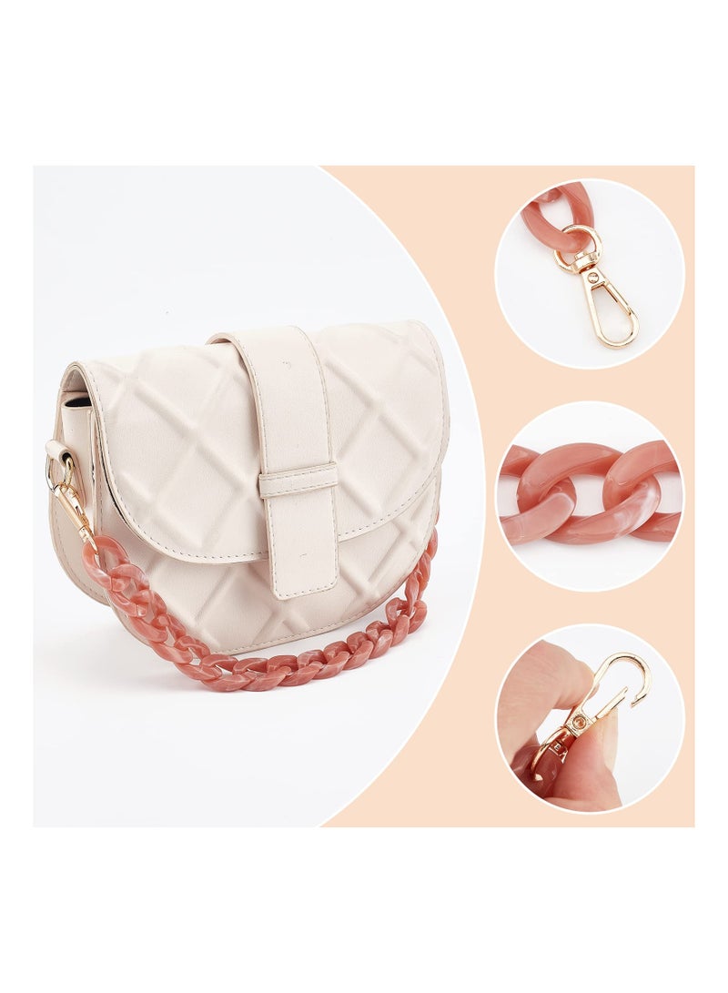 Zikra Acrylic Handbag Strap Chain,4 Colors Long Acrylic Fishbone Chain Purse Decoration Chain Strap with Light Gold Alloy Swivel Clasp Handle Strap Replacement for Crossbody Shoulder Bag Handbag Decorations - Image 5