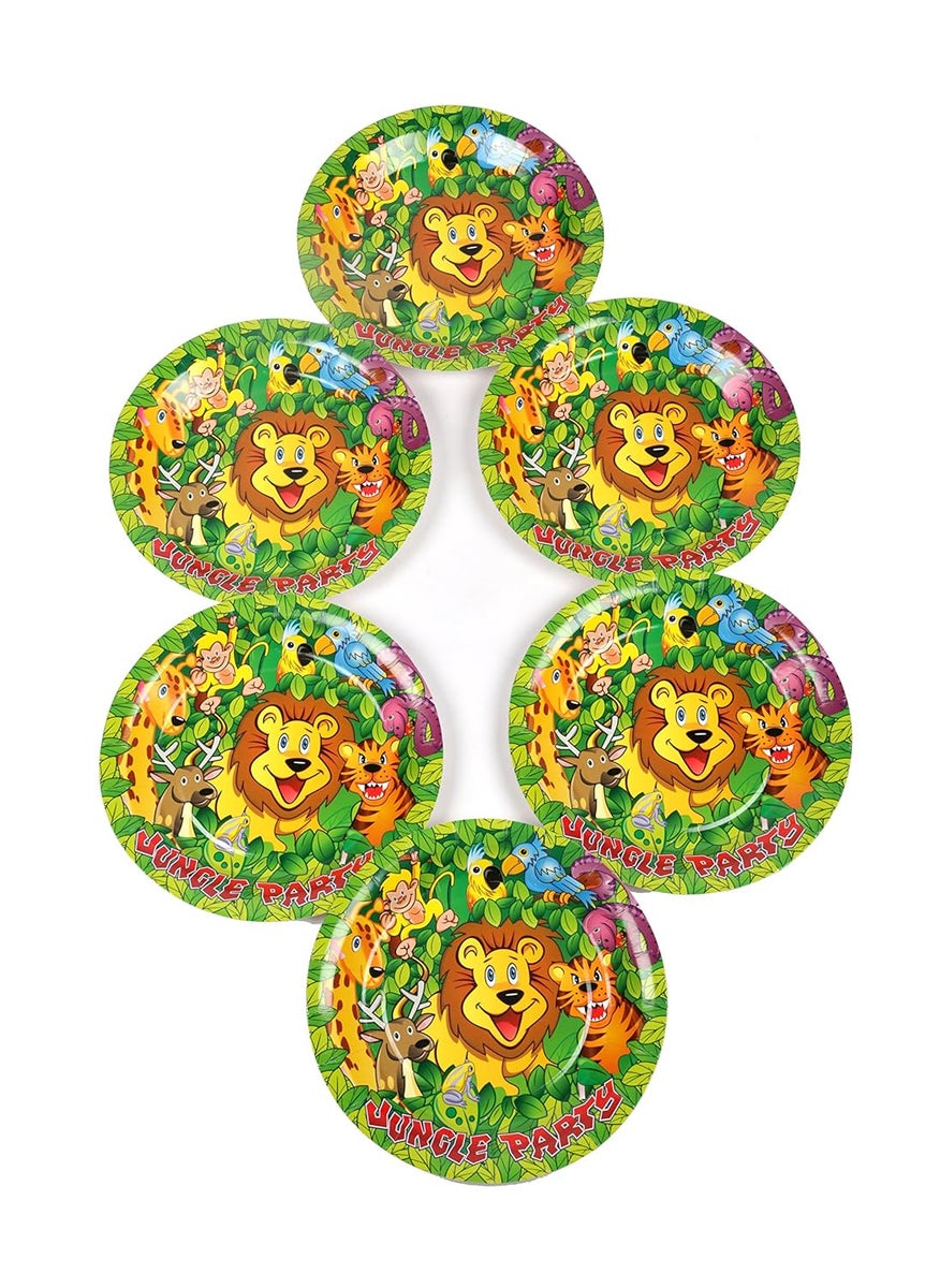 Funcart Funcart Jungle Party Theme 9 Disposable Plate 6 PcsPack for Jungle PartyAnimal PartySafari Party 