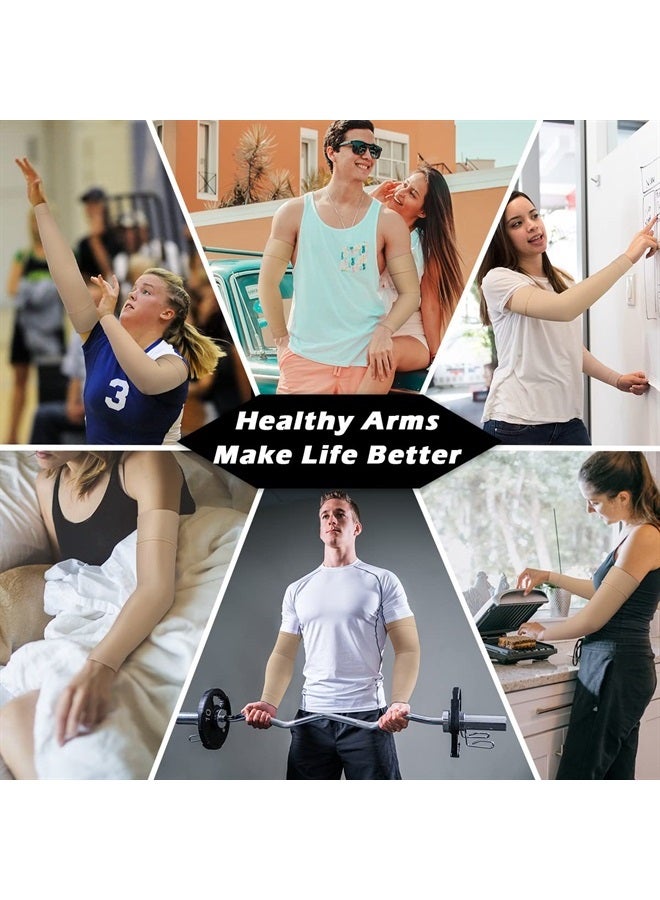 Ailaka Medical Compression Arm Sleeves for Men Women - 20-30 mmHg Lymphedema Compression Sleeves Support for Arms Pain, Swelling, Edema, Post Surgery Recovery, Tendonitis - Image 2