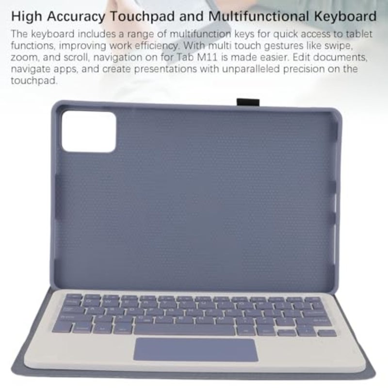 Backlit keyboard case for Tab M11 11 inch 2024 tablet: ABS plastic, black, detachable magnetic cover with touchpad control - Image 5