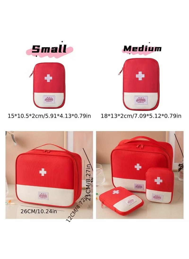 3pc Empty First Aid Bags, Travel Medicine Bag, Medical Supplies Organizer, Portable Medical Medicine Bags Portable Kit for Traveling, Car, Home, Camping, Office, Hiking, Outdoor - Image 5