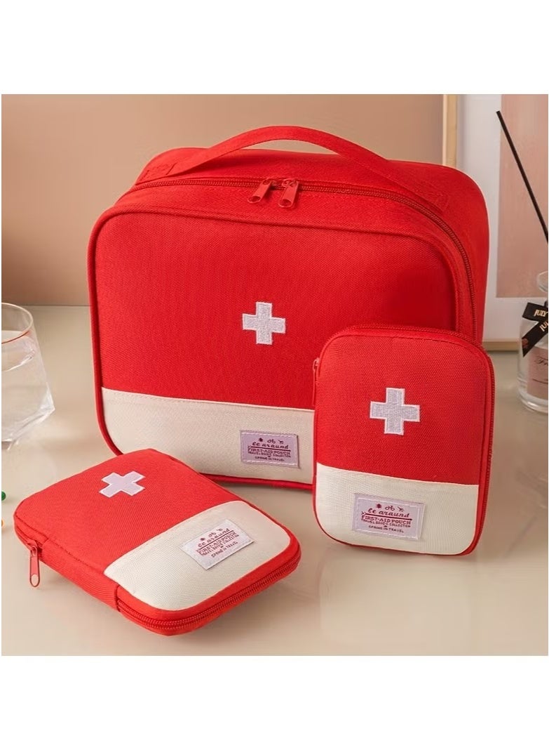 3pc Empty First Aid Bags, Travel Medicine Bag, Medical Supplies Organizer, Portable Medical Medicine Bags Portable Kit for Traveling, Car, Home, Camping, Office, Hiking, Outdoor - Image 1