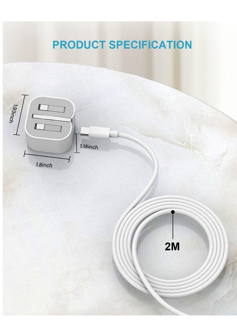 شاحن آيفون سريع، شاحن آيفون مع قابس وكابل 2م [معتمد من آبل MFi]، شاحن USB C سريع 20 واط من HOSOW مع محول طاقة USB C إلى Lightning لجهاز آيفون 14 13 12 برو ماكس/ميني/11/XS/SE/8 - Image 5